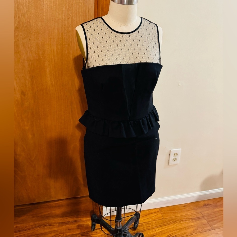 NWT RED VALENTINO women black peplum dress